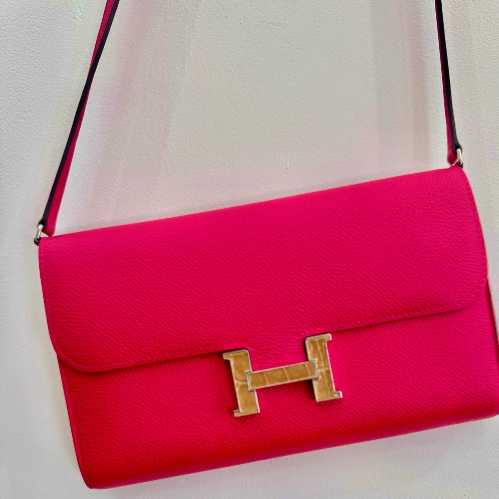 Hermès Constance Wallet To Go – Rose Extreme Epsom Sable Alligator “H” 2016 - Picture 16 of 16